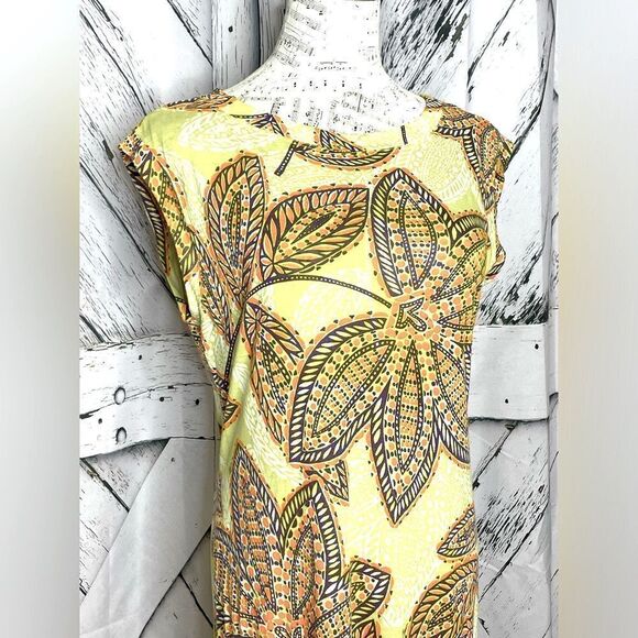 Trina Turk Bold Printed Shift Dress Boat Neck M - Picture 3 of 5
